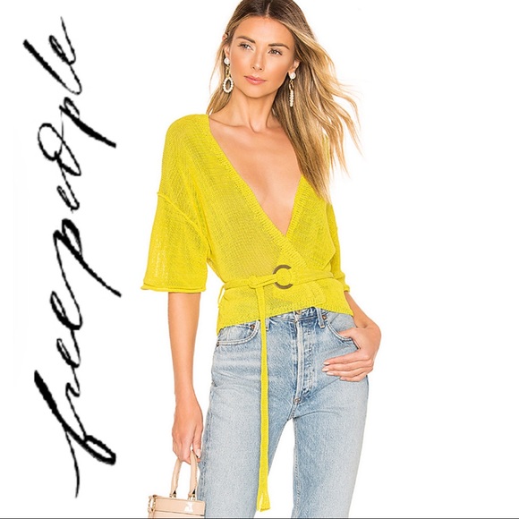 Free People Sweaters - 💛Free People Oh Hello Cardi Yellow Cardigan💛